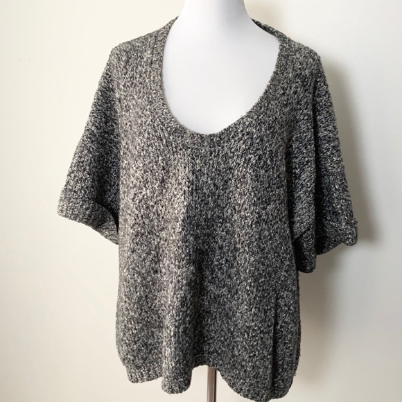 Calvin Klein, black/white tweed slouch sweater - Picture 1 of 4